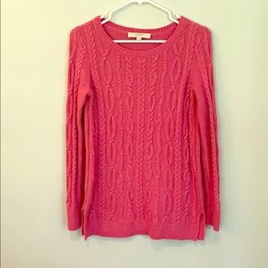 Pink cable knit sweater